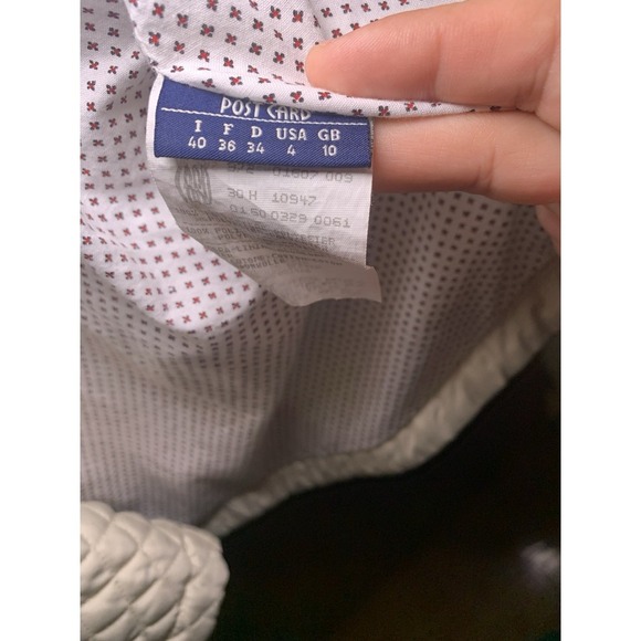 Post Card Italy Quilted Jacket Ivory Cream Removable Fur Trim Hood Sz 4 Eu 40 - Picture 15 of 16